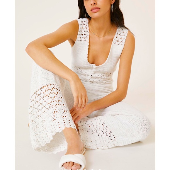 Magali Pascal Ingrid Crochet Jumpsuit in Off White. Size Small. NWOT - Picture 2 of 16
